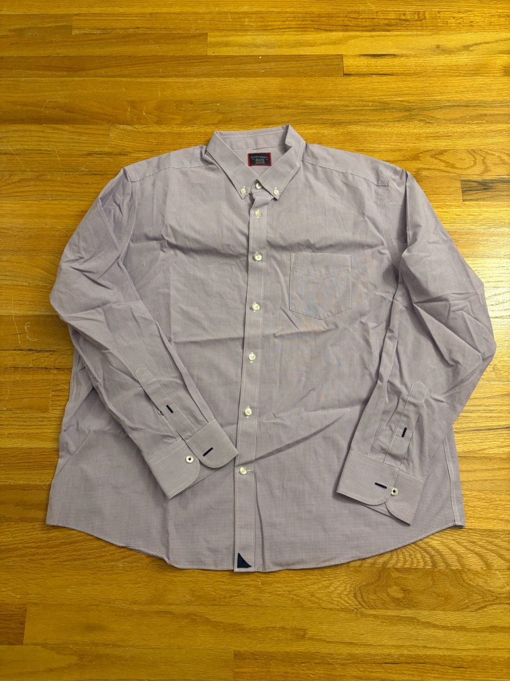 UNTUCKit Purple & White Gingham Cotton Button-Up Shirt XXL